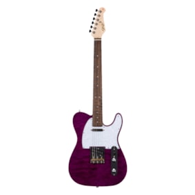 Guitarra Seizi Vintage Saitama Plus Quilted Purple E/WH Telecaster com Bag