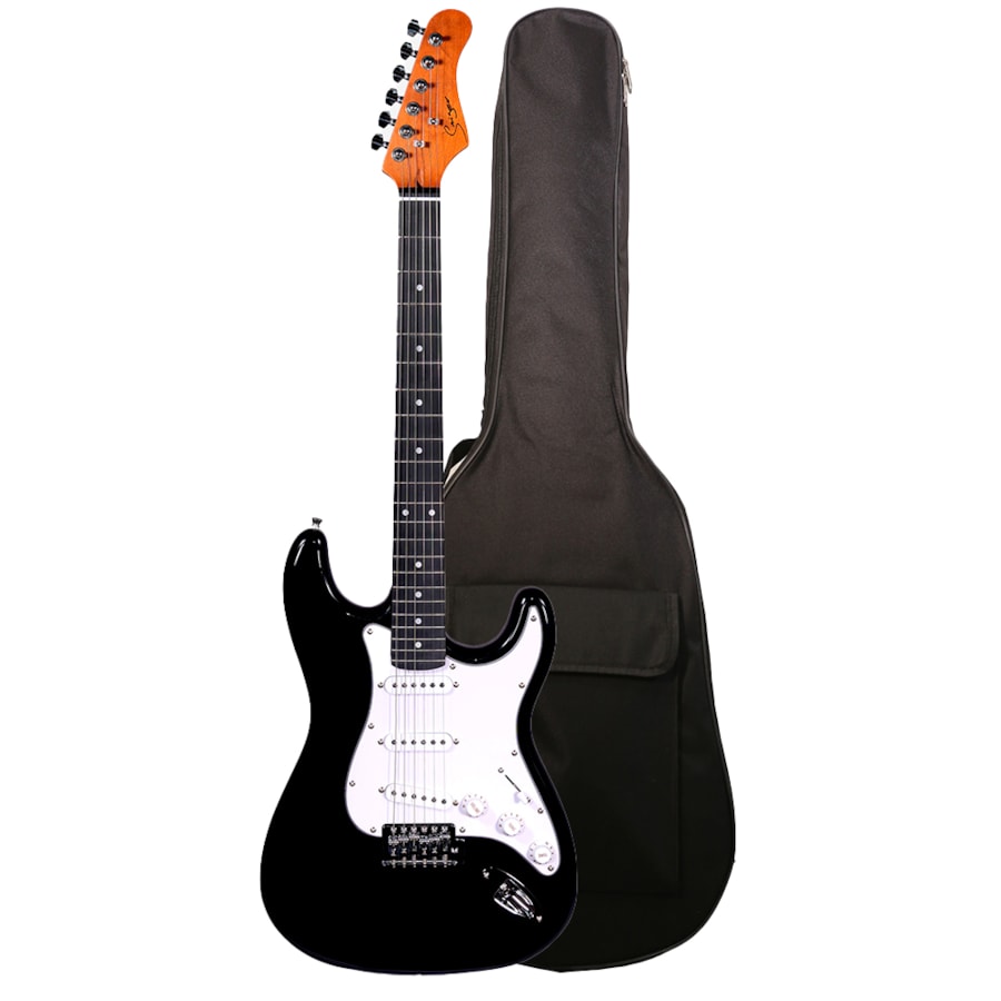 Guitarra Smiger LG1ST BK Preta Stratocaster C/ Bag Cabo e Afinador Guitarra Smiger LG1ST BK Preta Stratocaster C/ Bag Cabo e Afinador