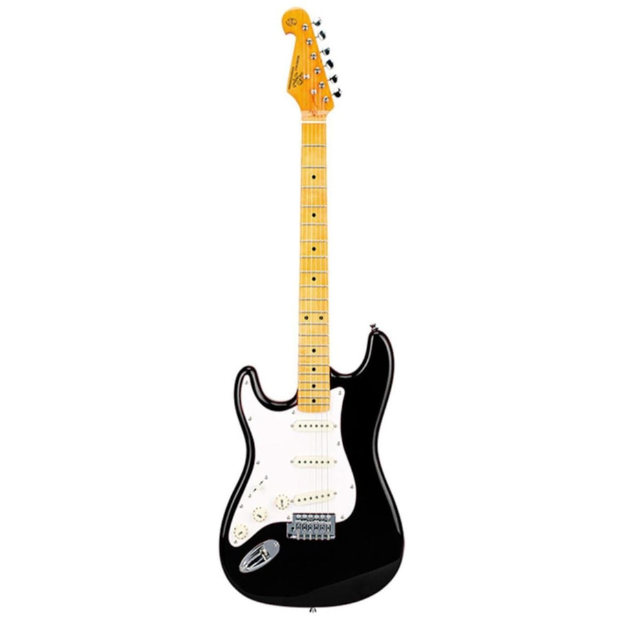 Guitarra SX SST57+ BK LH Vintage Series Stratocaster Preto c/ Bag Canhota