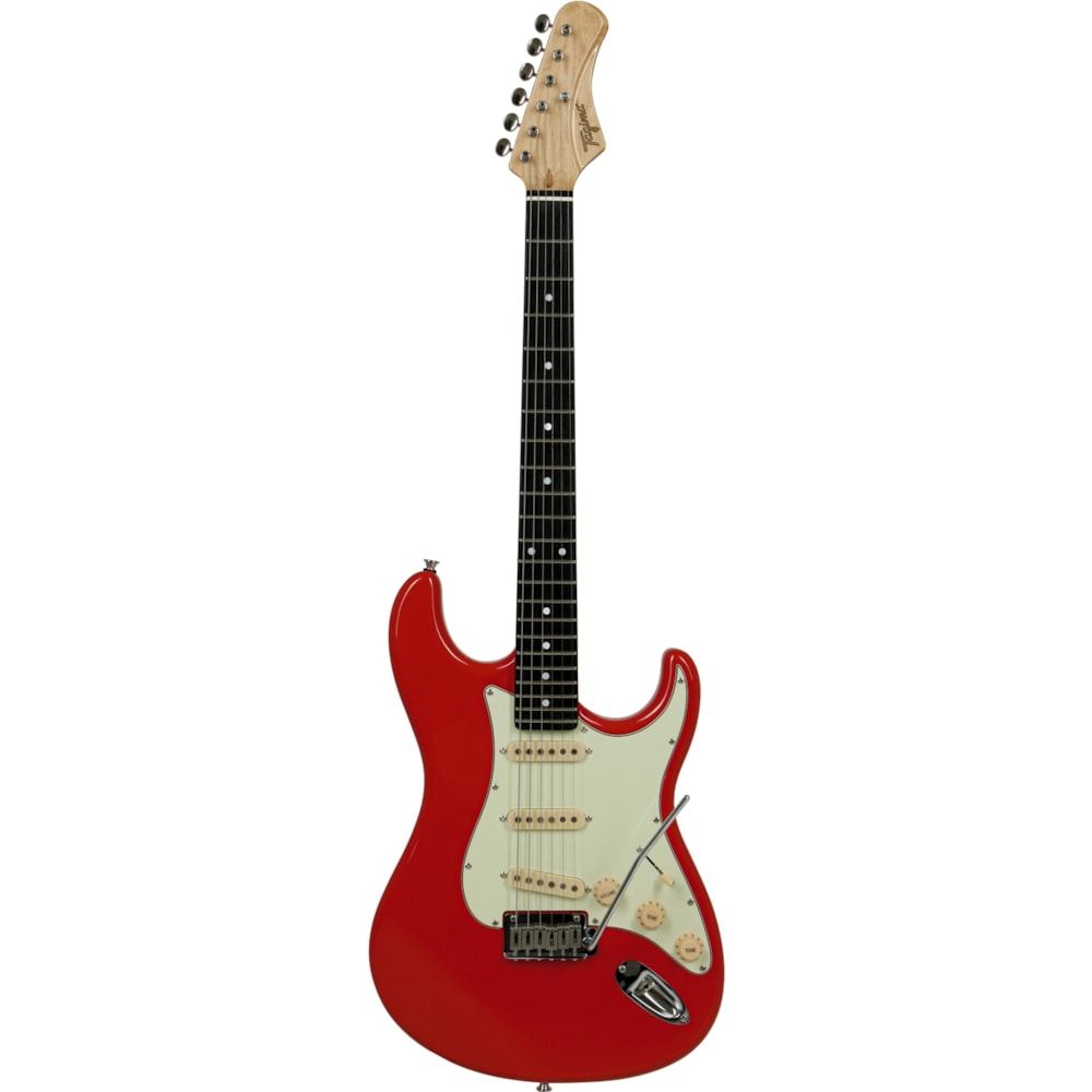 Guitarra Tagima EA-PRO 3 FR E/MG Signature Series Stratocaster Edu Ardanuy Signature Fiesta Red C/ Escala Escura e Escudo Mint Green