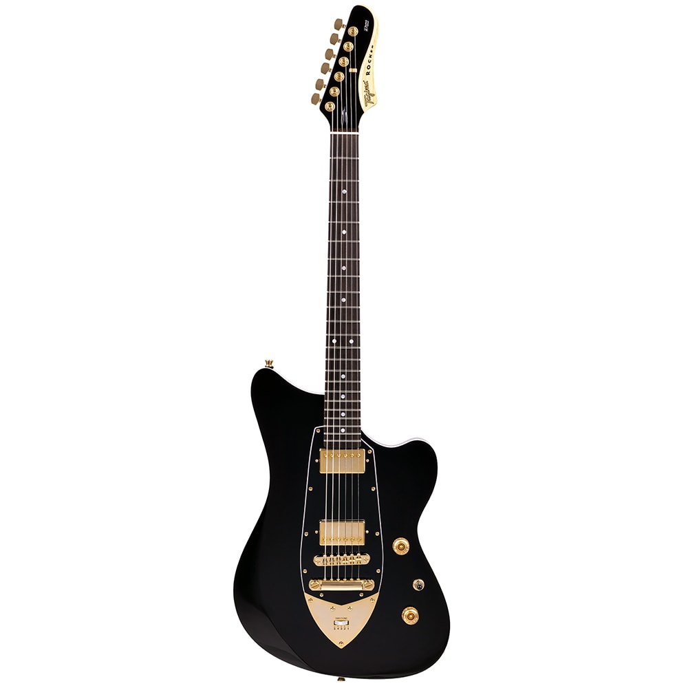 Guitarra Tagima Rocker Cosmos BKG E/PW Brazil Series Limited Edition Black Gold C/ Escala Escura e Escudo Branco Perolado