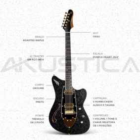 Guitarra Tagima SV2 Signature Sus Vasquez BKSPK Passiva com Trastes Inox