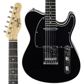 Guitarra Tagima T-550 BK C/BK Classic Series Telecaster Preta c/ Escala Clara e Escudo Preto