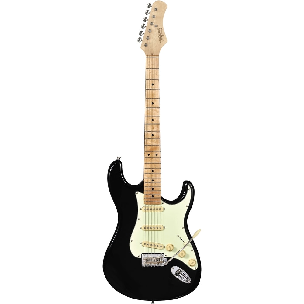 Guitarra Tagima T-635 BK C/MG Classic Series Stratocaster Preta C/ Escudo Mint Green e Escala Clara