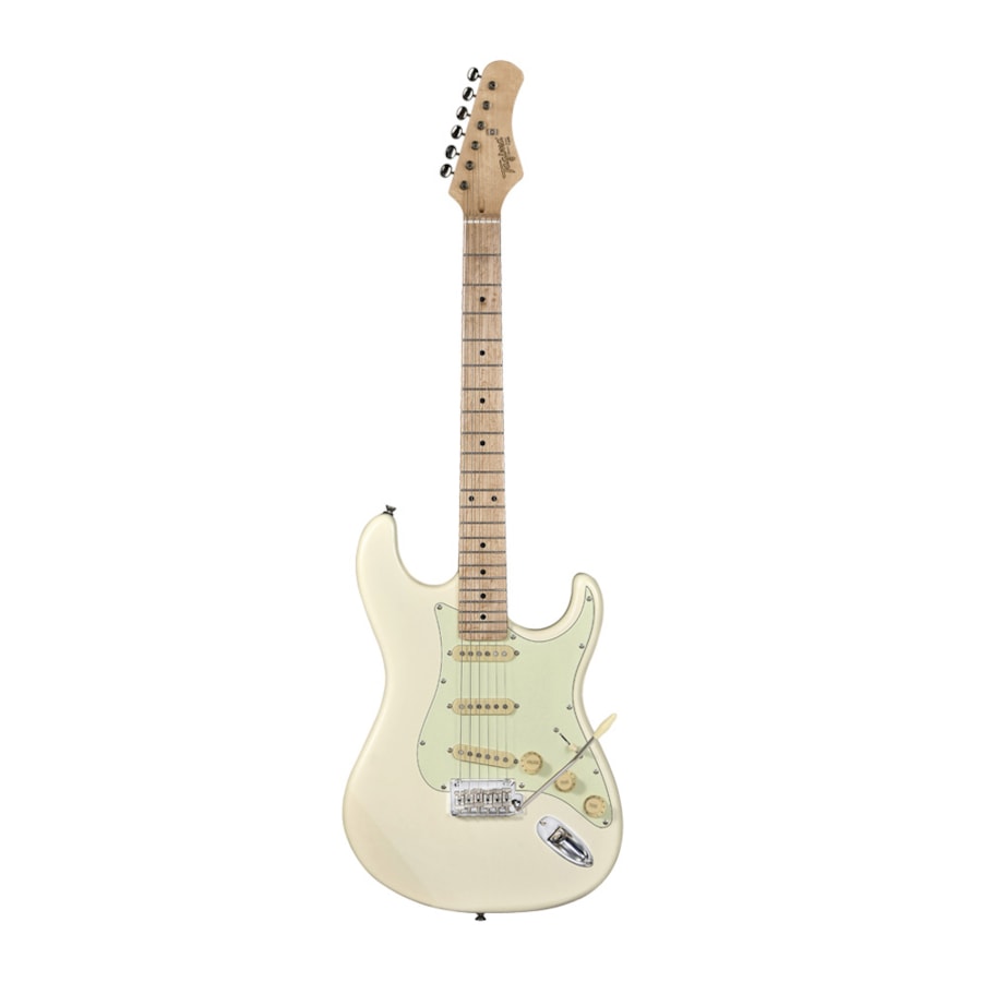 Guitarra Tagima T-635 OWH C/MG Classic Series Stratocaster Branca C/ Escudo Mint Green e Escala Clara