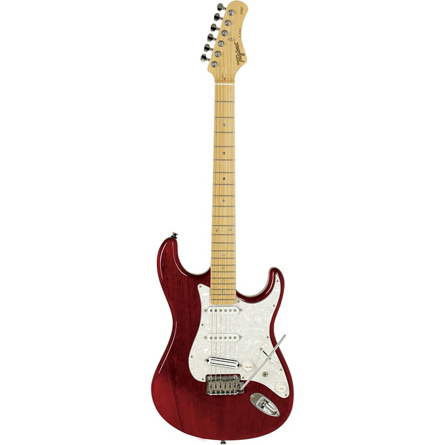Guitarra Tagima T-805 TRD C/PW Brazil Series Stratocaster Transparent Red C/ Escudo Branco Perolado e Escala Clara