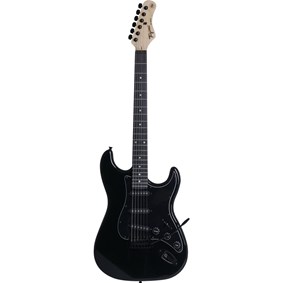  Guitarra Tagima TG-500 BK E/BK TW Series Stratocaster Preta C/ Escudo Preto e Escala Escura