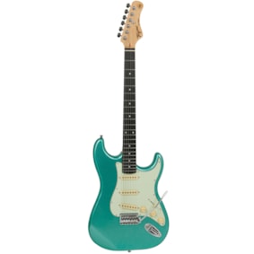 Guitarra Tagima TG-500 MSG E/MG TW Series Stratocaster Metallic Surf Green C/ Escudo Mint Green e Escala Escura Guitarra Tagima TG-500 MSG E/MG TW Series Stratocaster Metallic Surf Green C/ Escudo Mint Green e Escala Escura