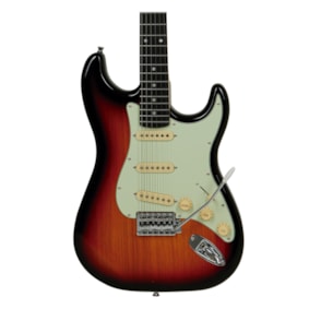 Guitarra Tagima TG-500 SB E/MG TW Series Stratocaster Sunburst c/ Escudo Mint Green e Escala Escura Guitarra Tagima TG-500 SB E/MG TW Series Stratocaster Sunburst c/ Escudo Mint Green e Escala Escura