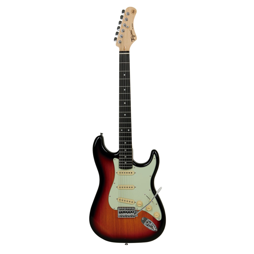 Guitarra Tagima TG-500 SB E/MG TW Series Stratocaster Sunburst c/ Escudo Mint Green e Escala Escura
