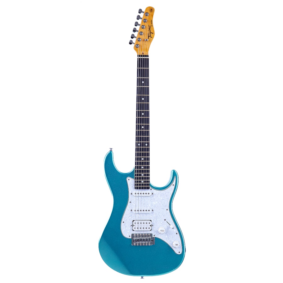 Guitarra Tagima TG-520 MBL E/PW TW Series Stratocaster HSS Metallic Blue C/ Escudo Branco Perolado e Escala Escura