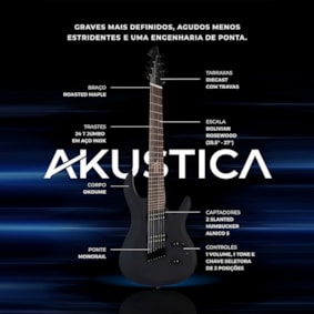 Guitarra Tagima True Range 7C UQ BK Multiscale 7 Cordas Passiva