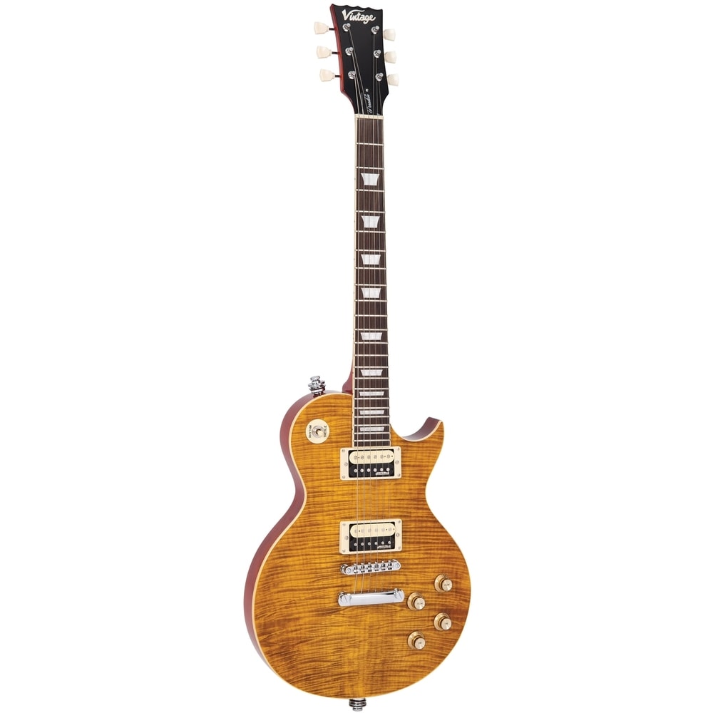 Guitarra Vintage Les Paul Reissued Series V100AFD Flamed Amber