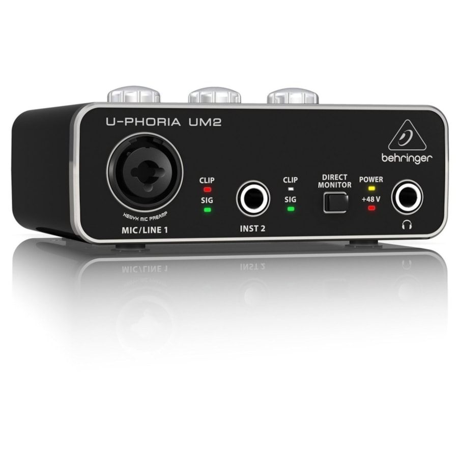 Interface de Áudio Behringer UM2 U-Phoria - 2x2 I/O Interface de Áudio Behringer UM2 U-Phoria - 2x2 I/O