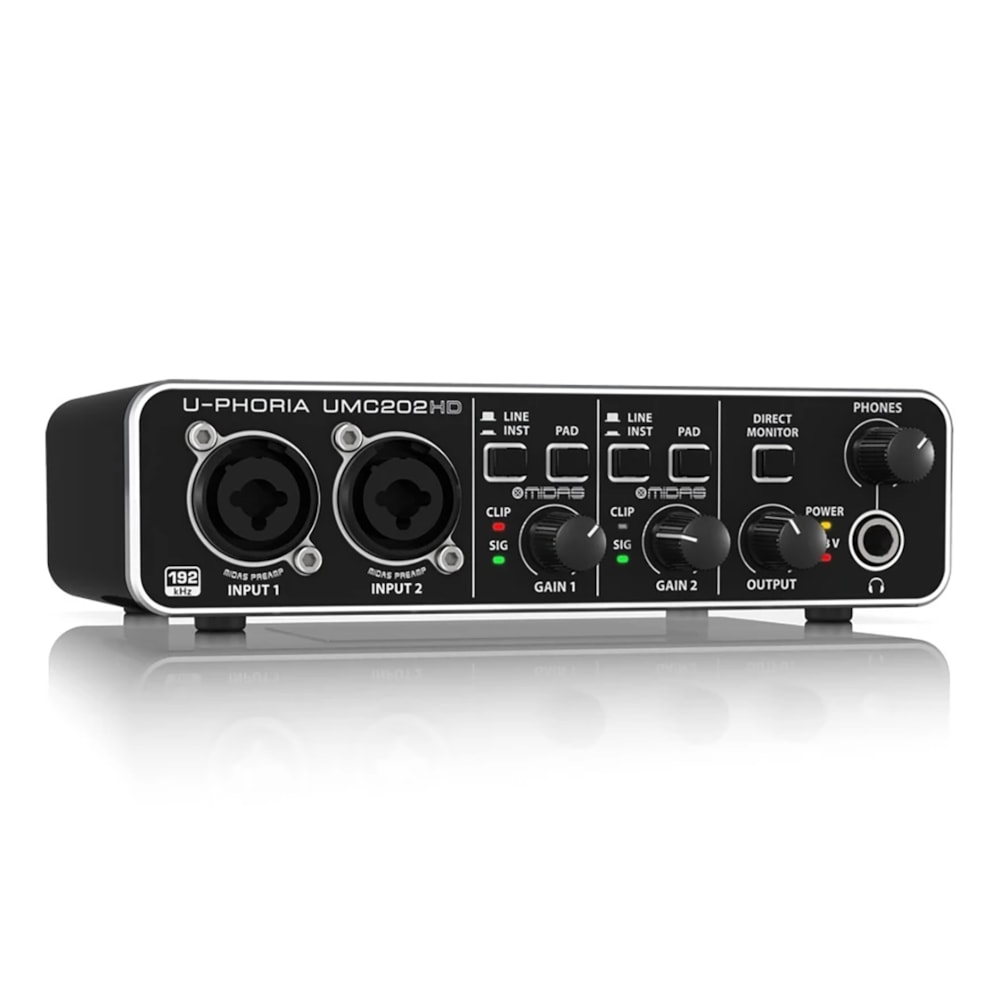 Interface de Áudio Behringer UMC202HD USB MIDI