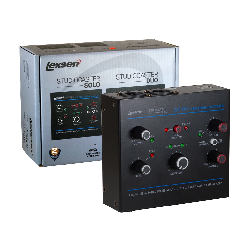 Interface De Áudio Lexsen Studiocaster Solo De 2 Canais C/ Phantom Power