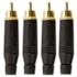 Kit 4 Conectores Amphenol RCA Macho ACPR BLK Preto Banhado a Ouro Profissional
