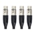 Kit 4 Conectores Amphenol XLR Fêmea AC3F 3 Polos Preto