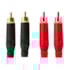 Kit 4 Conectores RCA Macho Amphenol ACPR Banhado a Ouro Profissional – 2 Vermelhos + 2 Pretos 