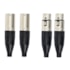 Kit 4 Conectores XLR 3 Polos Amphenol 2 AC3F Fêmea + 2 AC3MM Macho Profissional