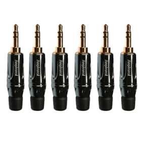 Kit 6 Conectores Amphenol P2 Stereo KS3PC AU Banhado a Ouro Profissional