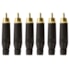 Kit 6 Conectores Amphenol RCA Macho ACPR BLK Preto Banhado a Ouro Profissional
