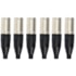Kit 6 Conectores Amphenol XLR Macho AC3MM 3 Polos Preto 
