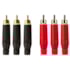 Kit 6 Conectores RCA Macho Amphenol ACPR Banhado a Ouro Profissional – 3 Vermelhos + 3 Pretos Profissional