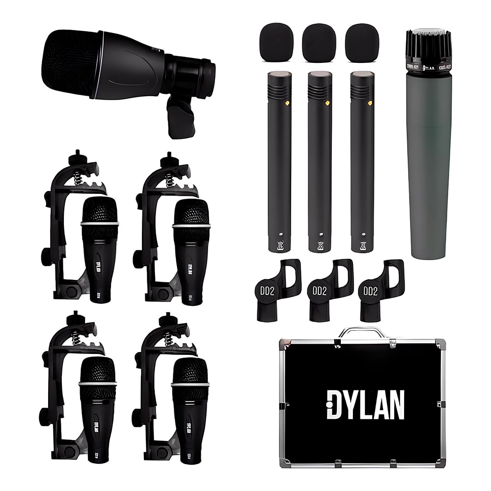 Kit De Microfones Para Bateria Dylan DD-9 9 Peças C/ Case