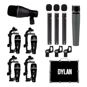 Kit De Microfones Para Bateria Dylan DD-9 9 Peças C/ Case Kit De Microfones Para Bateria Dylan DD-9 9 Peças C/ Case