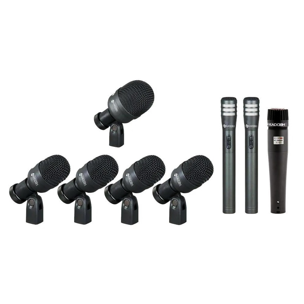 Kit de Microfones para Bateria Kadosh K8 de 8 Peças com Case