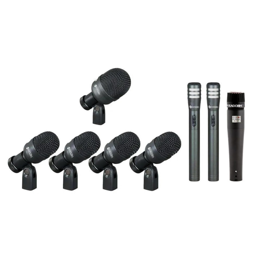 Kit de Microfones para Bateria Kadosh K8 de 8 Peças com Case Kit de Microfones para Bateria Kadosh K8 de 8 Peças com Case