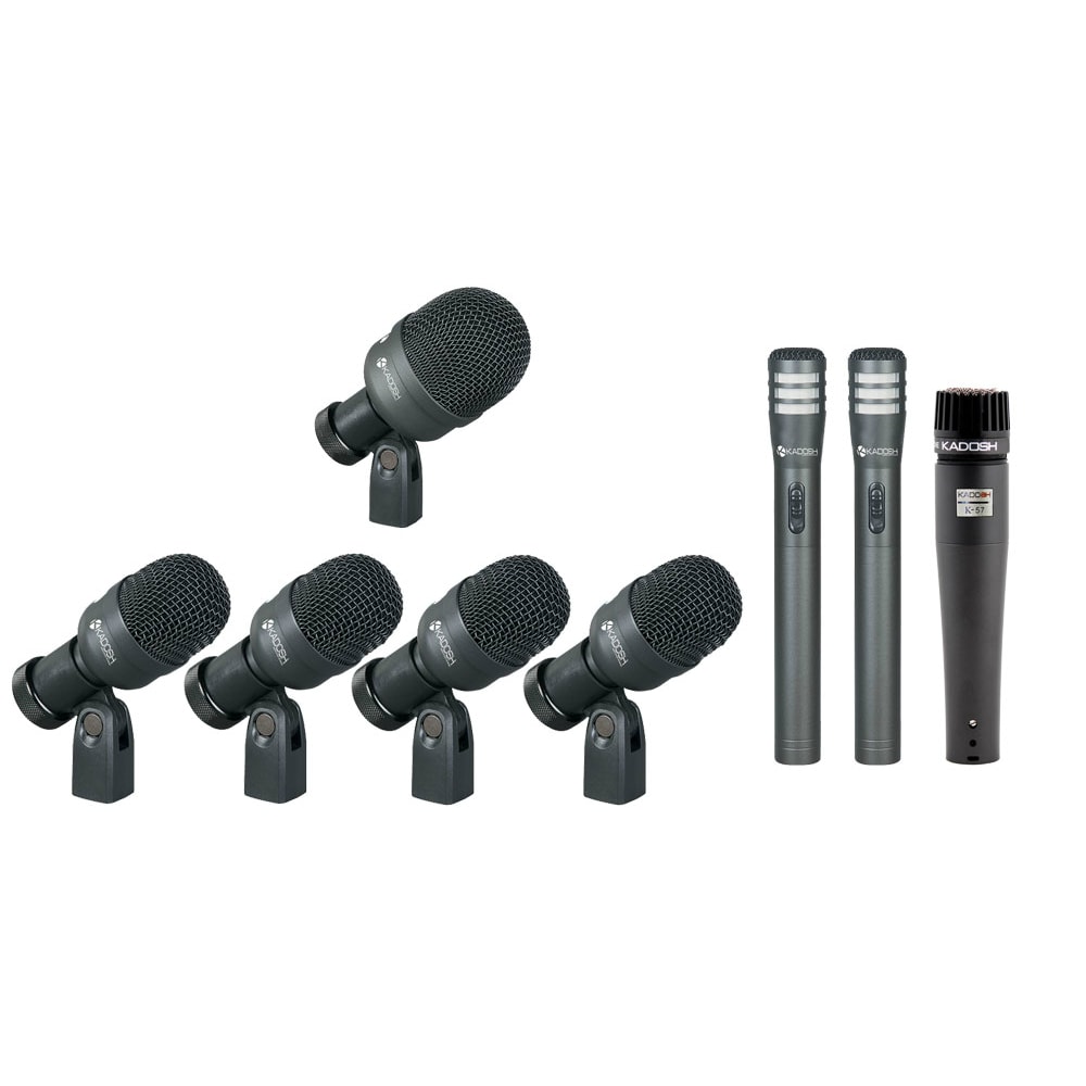 Kit de Microfones Para Bateria Kadosh K8 Slim 8 Peças Sem Case