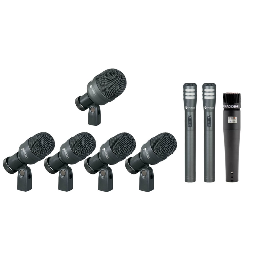 Kit de Microfones Para Bateria Kadosh K8 Slim 8 Peças Sem Case Kit de Microfones Para Bateria Kadosh K8 Slim 8 Peças Sem Case
