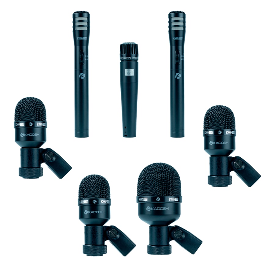 Kit de Microfones Para Bateria Kadosh KMD107 7 Peças Sem Case Kit de Microfones Para Bateria Kadosh KMD107 7 Peças Sem Case