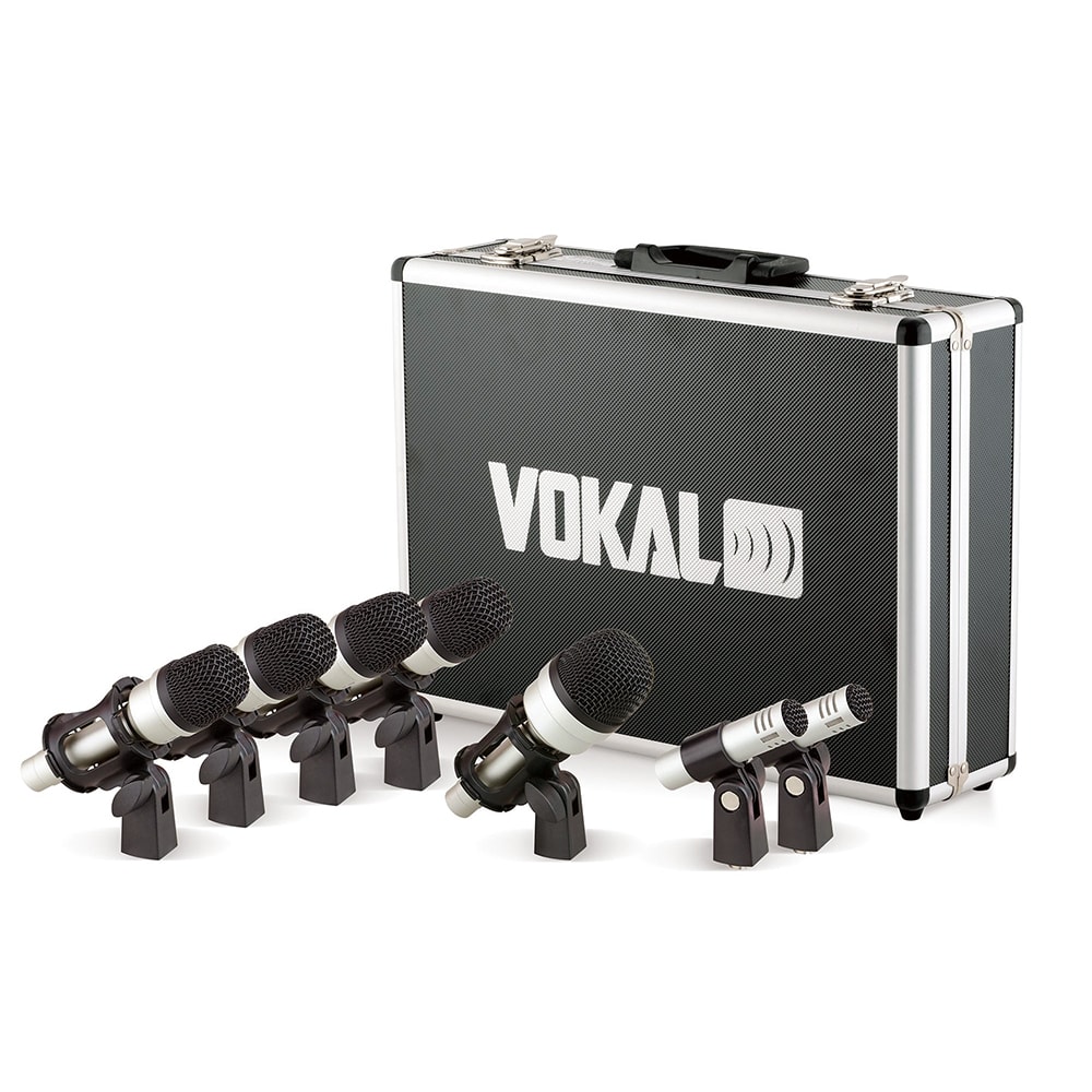 Kit de Microfones Para Bateria Vokal VDM-7 Com 7 Microfones