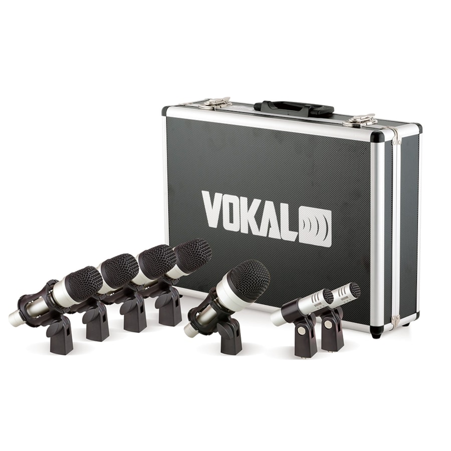 Kit de Microfones Para Bateria Vokal VDM-7 Com 7 Microfones