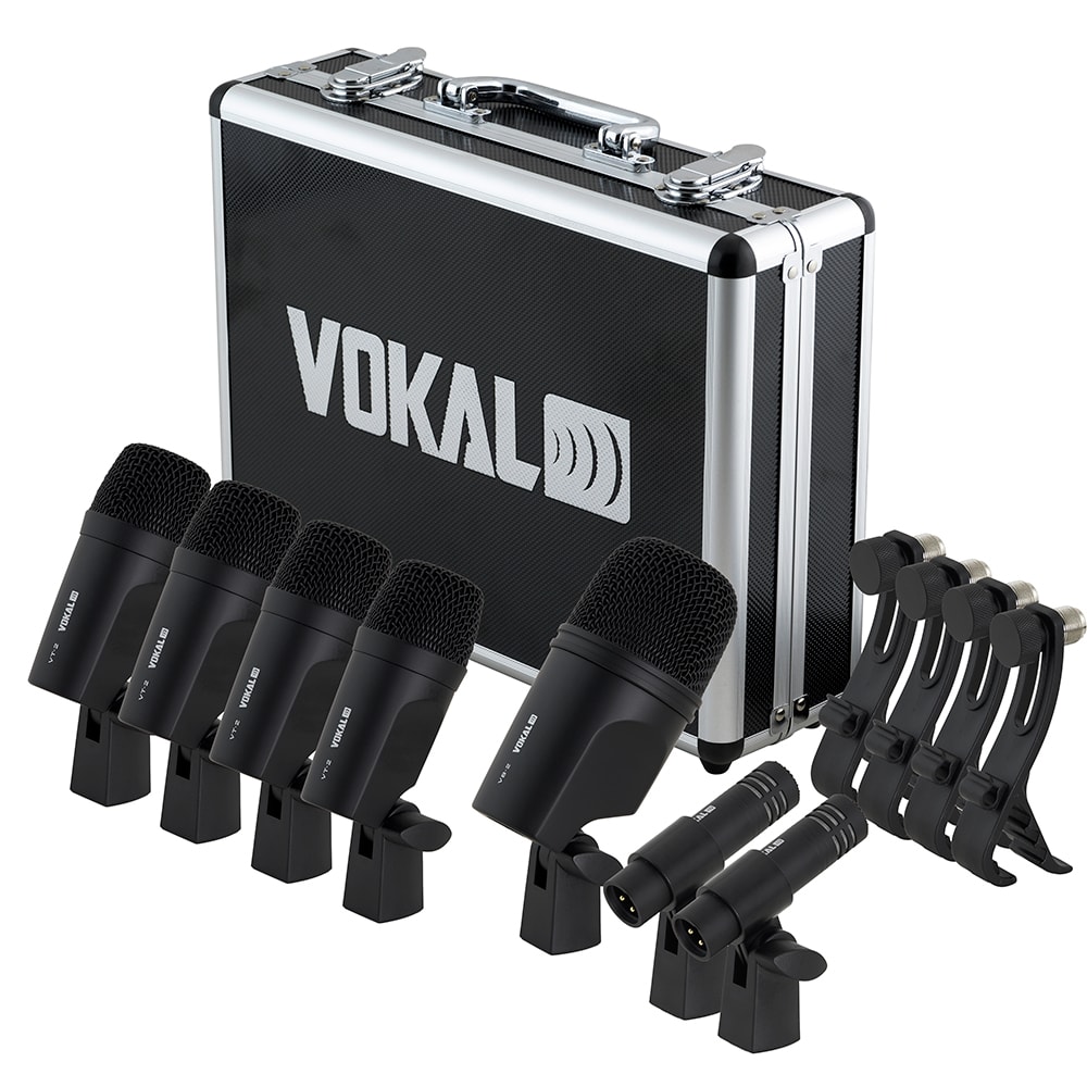 Kit De Microfones Para Bateria Vokal VSM7D 7 Peças C/ Case