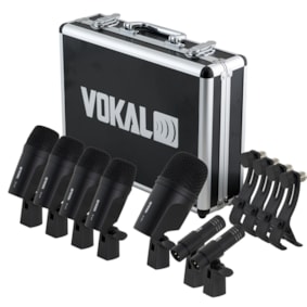 Kit De Microfones Para Bateria Vokal VSM7D 7 Peças C/ Case