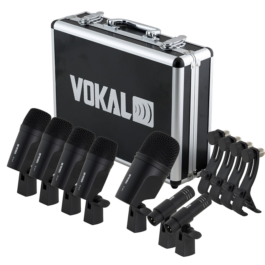 Kit De Microfones Para Bateria Vokal VSM7D 7 Peças C/ Case