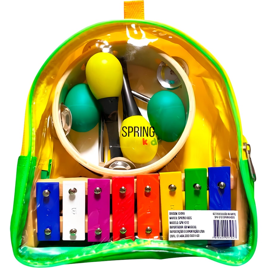 Kit De Percussão Infantil Spanking Kids SPK010 Com 6 Peças