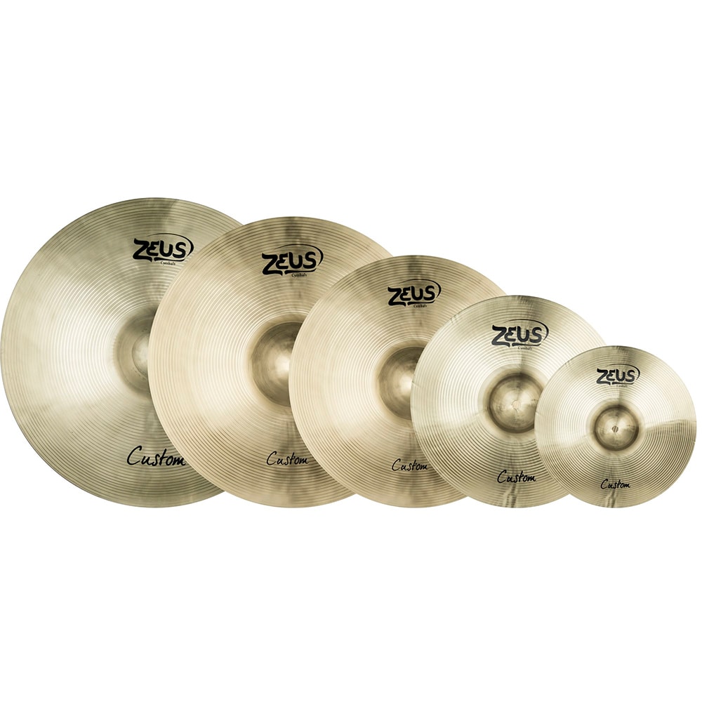 Kit de Pratos Zeus Custom Set E 14 16 18 20 Polegadas com Splash 10 e Bag