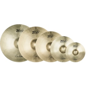 Kit de Pratos Zeus Custom Set E 14 16 18 20 Polegadas com Splash 10 e Bag
