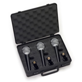 Kit Microfones Samson R21S3 Cardioide Dinâmico Chave On-Off 3 Unidades