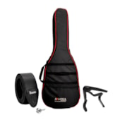 Produto Kit Premium Acessórios Violão Clássico Bag + Capotraste + Roldana + Correia