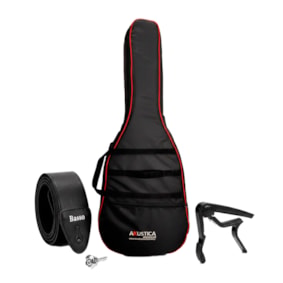 Kit Premium Acessórios Violão Clássico Bag + Capotraste + Roldana + Correia