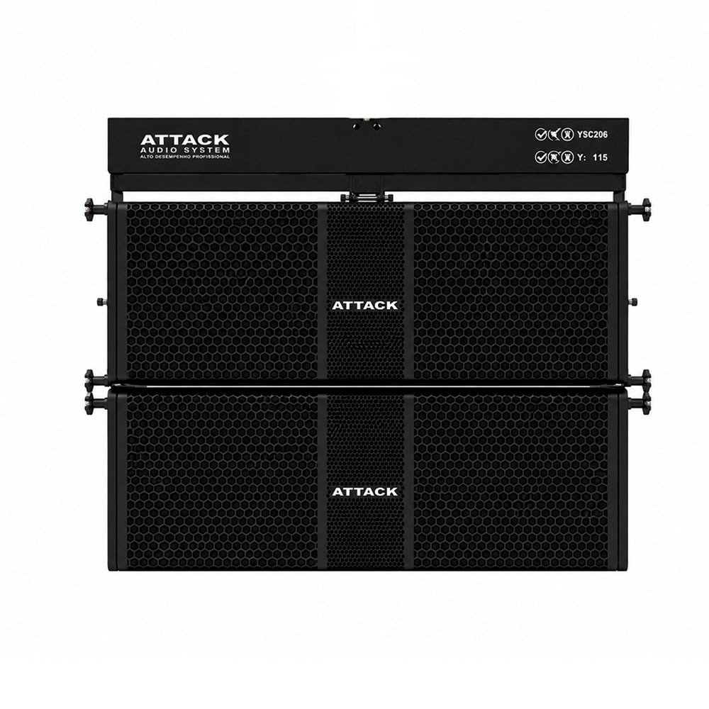 Kit Premium Caixa de Som VSL206 2x Caixa Attack Line Array VSL206 + 1x Bumper Attack Fly VSL206