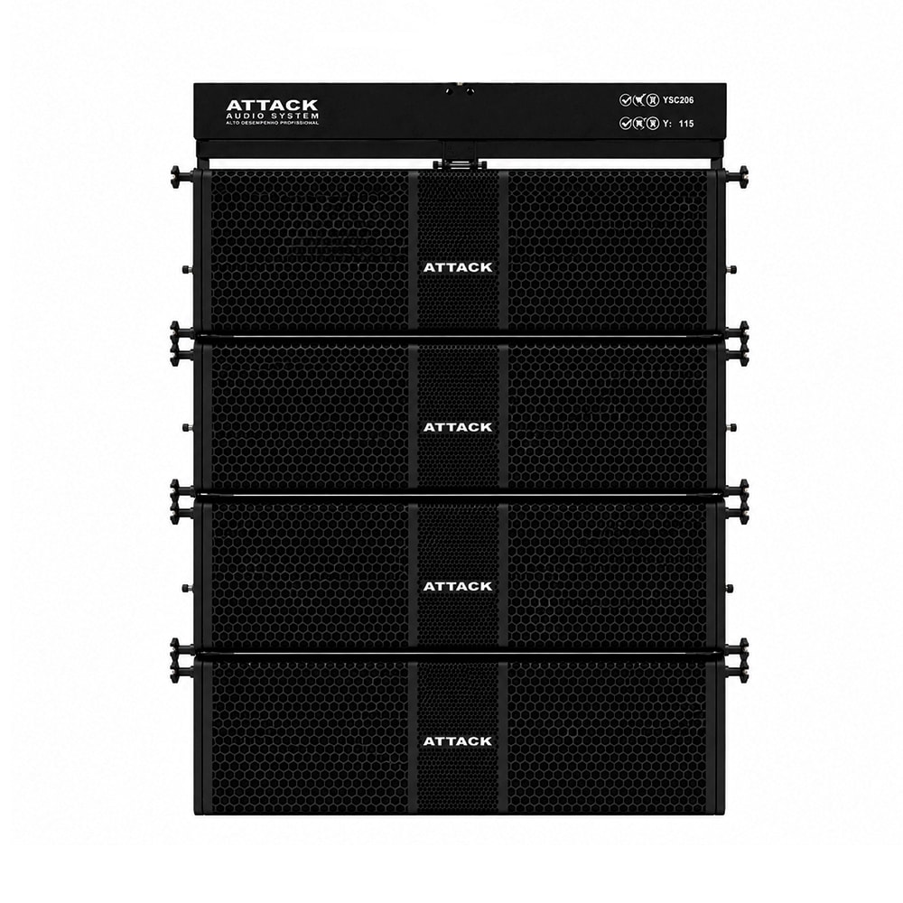 Kit Premium Caixa de Som VSL206 4x Caixa Attack Line Array VSL206 + 1x Bumper Attack Fly VSL206