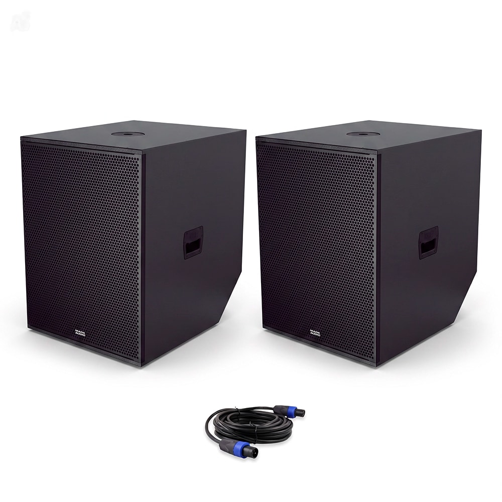 Kit Premium Caixas Subwoofer Mark  Audio MKS1810A + MKS1880 + Cabo 