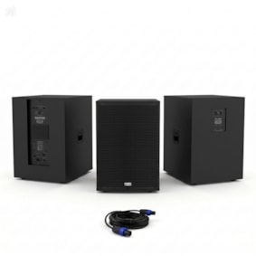 Kit Premium Caixas Subwoofer Mark  Audio SA1200 Ativa + SP1200 Passiva + Cabo + Conector